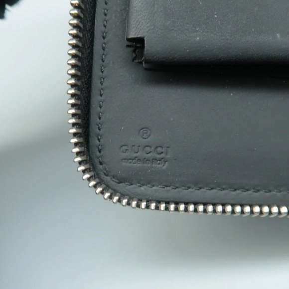 100% Authentic Gucci GG Black Leather Clutch Bag - Picture 11 of 12